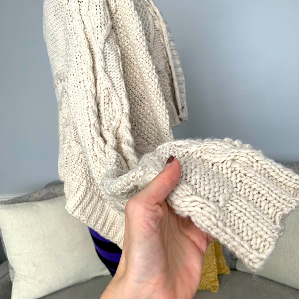 Sabine Cozy Cream Cable Knit Sweater - Picture 5 of 11